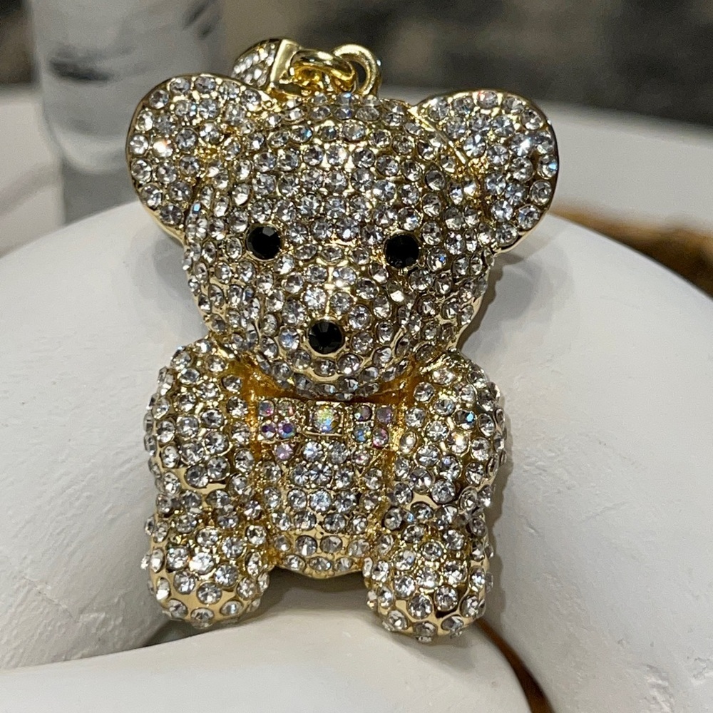 14K Gold Plated Bling Bling Bear Charm - Picture 2 of 14